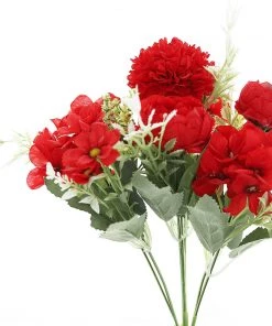 HIER_1130 Chargers & Centerpieces 2 Bouquets | Red Artificial Silk Peony Flower Bush Arrangement 22 HIER_1130 Chargers & Centerpieces 2 Bouquets | Red Artificial Silk Peony Flower Bush Arrangement