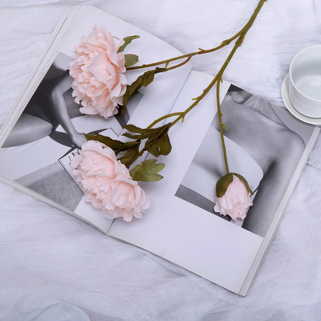 HIER_1130 2 Bushes | 29" Tall Blush/Rose Gold Artificial Silk Peony Flower Bouquets 8 HIER_1130 2 Bushes | 29" Tall Blush/Rose Gold Artificial Silk Peony Flower Bouquets