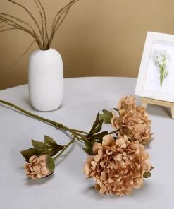 HIER_1130 2 Bushes | 29" Tall Dusty Rose Artificial Silk Peony Flower Bouquets Artificial Flower & Plants