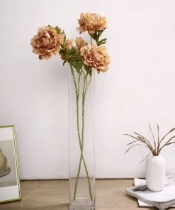 HIER_1130 2 Bushes | 29" Tall Dusty Rose Artificial Silk Peony Flower Bouquets Artificial Flower & Plants 17 HIER_1130 2 Bushes | 29