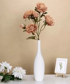 HIER_1130 2 Bushes | 29" Tall Dusty Rose Artificial Silk Peony Flower Bouquets Artificial Flower & Plants 18 HIER_1130 2 Bushes | 29