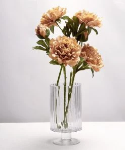 HIER_1130 2 Bushes | 29" Tall Dusty Rose Artificial Silk Peony Flower Bouquets Artificial Flower & Plants