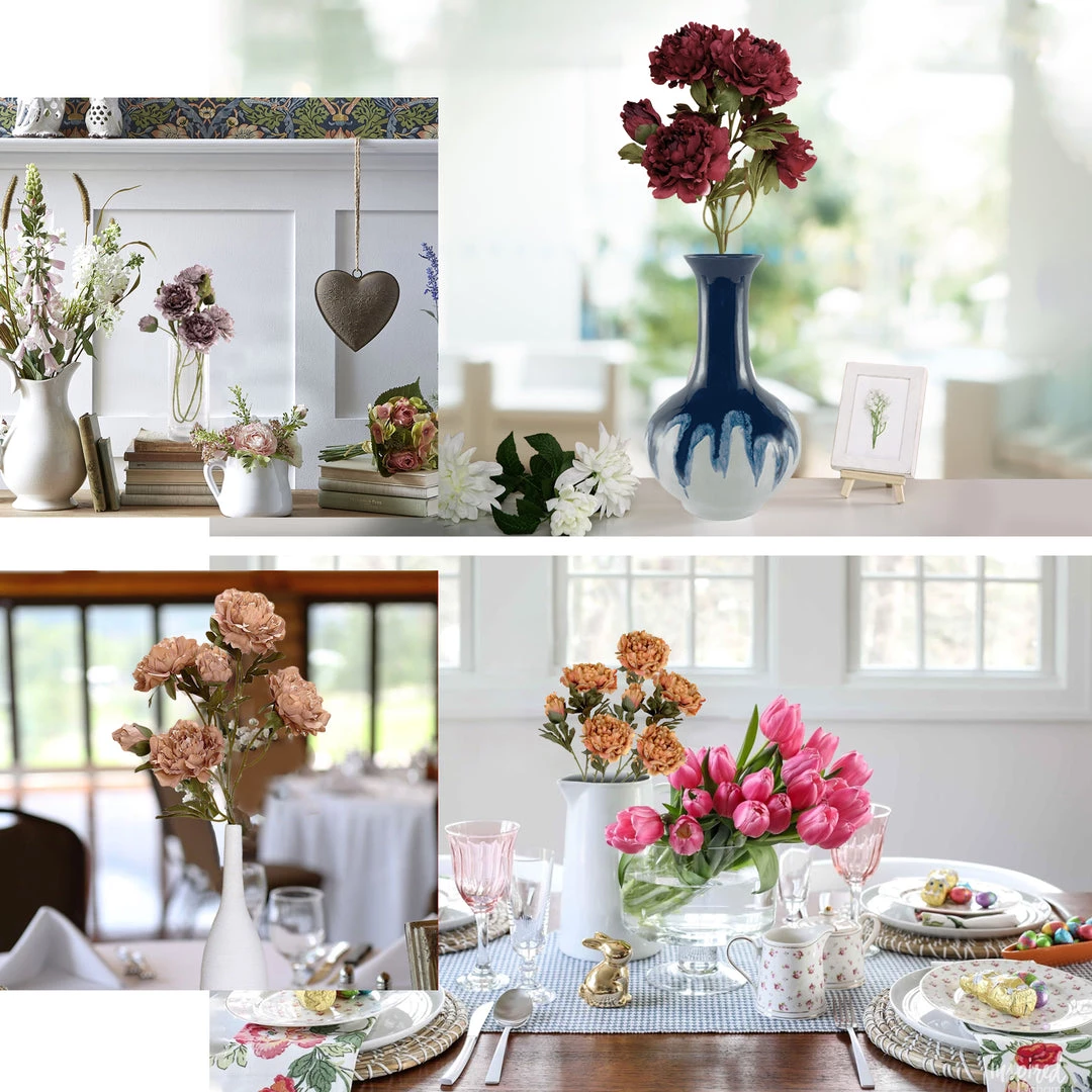 HIER_1130 2 Bushes | 29" Tall Blush/Rose Gold Artificial Silk Peony Flower Bouquets 5 HIER_1130 2 Bushes | 29" Tall Blush/Rose Gold Artificial Silk Peony Flower Bouquets