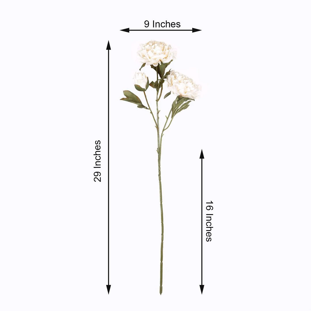 HIER_1130 2 Bushes | 29" Tall Ivory Artificial Silk Peony Flower Bouquets Artificial Peony 3 HIER_1130 2 Bushes | 29" Tall Ivory Artificial Silk Peony Flower Bouquets Artificial Peony