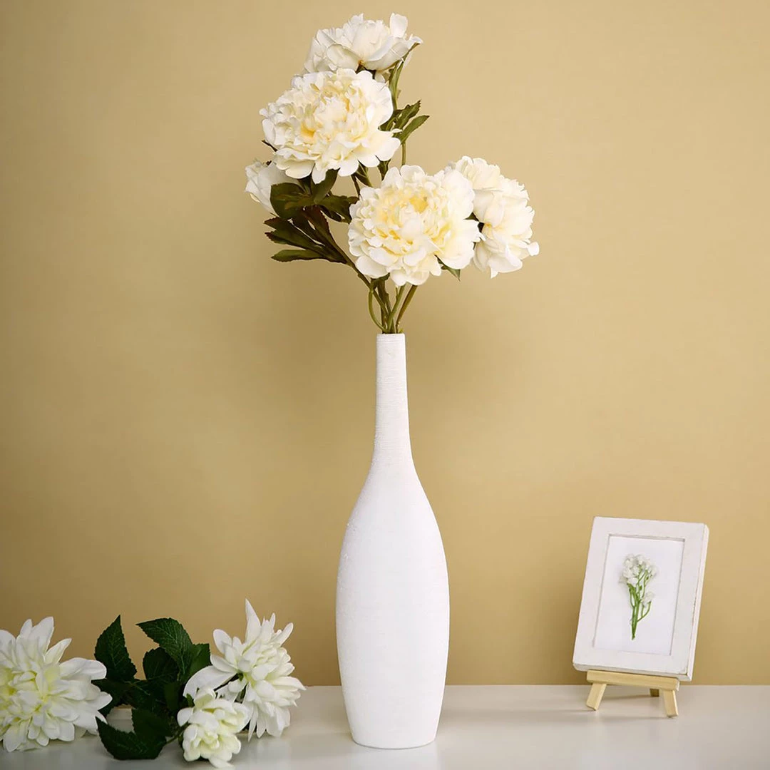 HIER_1130 2 Bushes | 29" Tall Ivory Artificial Silk Peony Flower Bouquets Artificial Peony 7 HIER_1130 2 Bushes | 29" Tall Ivory Artificial Silk Peony Flower Bouquets Artificial Peony