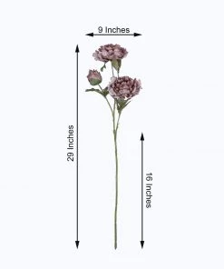 HIER_1130 2 Bushes | 29" Tall Mauve Artificial Silk Peony Flower Bouquets Artificial Flower & Plants 14 HIER_1130 2 Bushes | 29