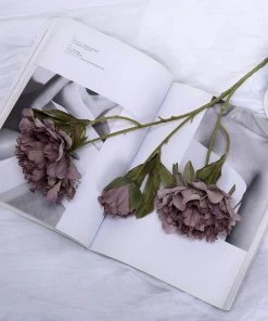 HIER_1130 2 Bushes | 29" Tall Mauve Artificial Silk Peony Flower Bouquets Artificial Flower & Plants 19 HIER_1130 2 Bushes | 29