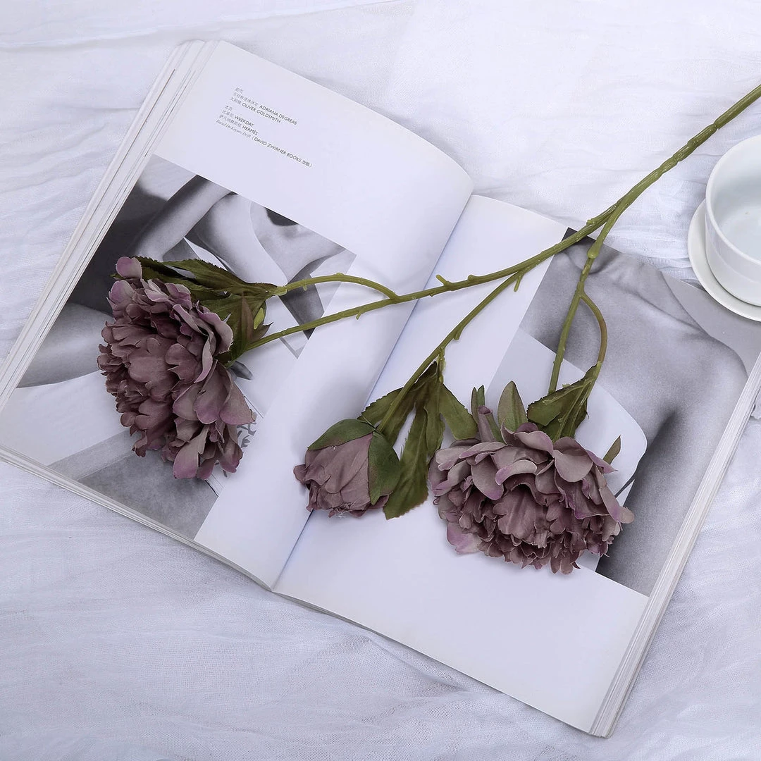 HIER_1130 2 Bushes | 29" Tall Mauve Artificial Silk Peony Flower Bouquets Artificial Flower & Plants 8 HIER_1130 2 Bushes | 29" Tall Mauve Artificial Silk Peony Flower Bouquets Artificial Flower & Plants