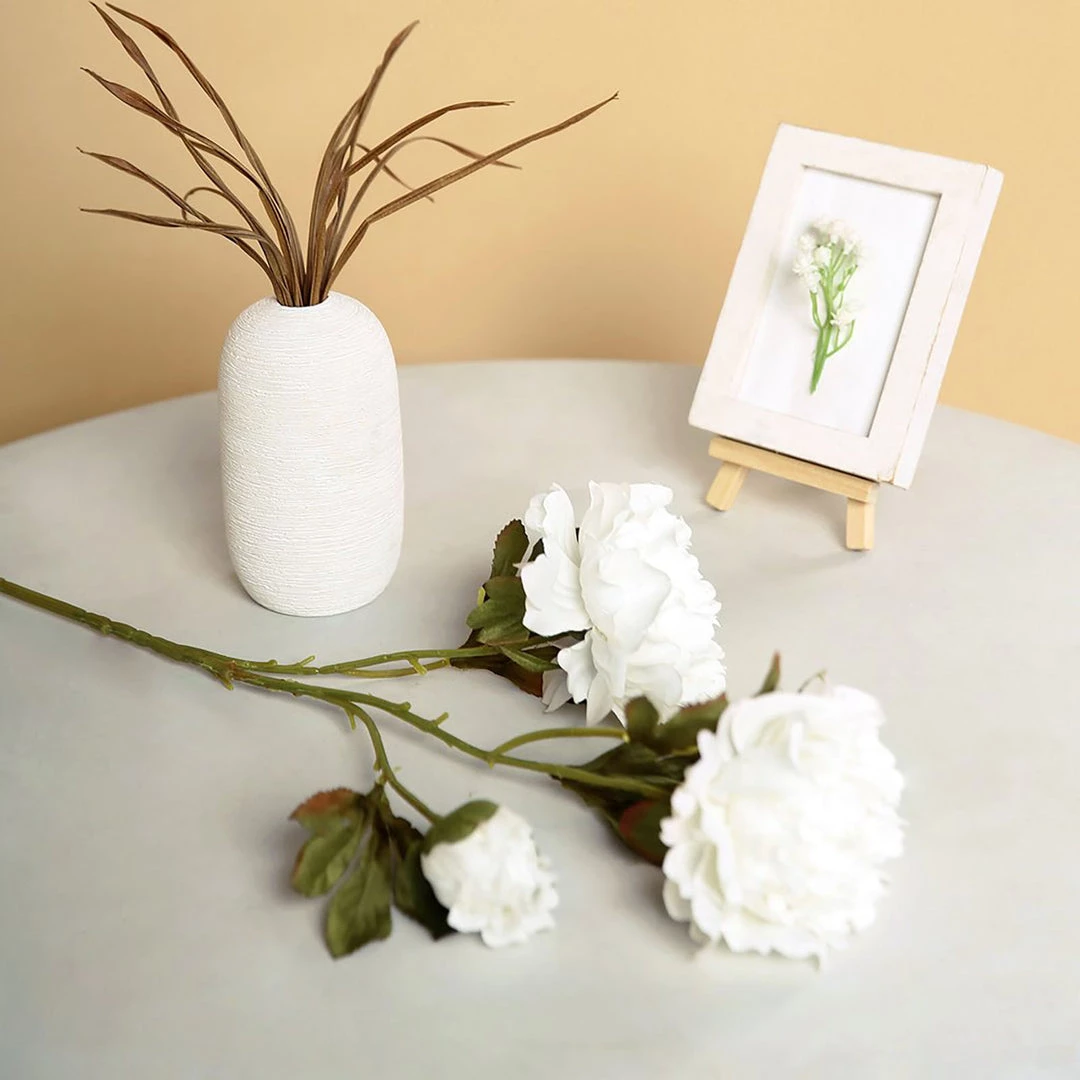 HIER_1130 2 Bushes | 29" Tall White Artificial Silk Peony Flower Bouquets 9 HIER_1130 2 Bushes | 29" Tall White Artificial Silk Peony Flower Bouquets