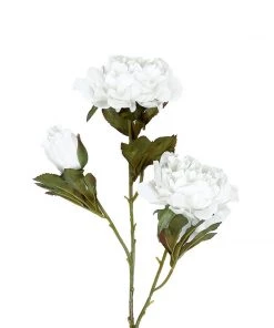 HIER_1130 2 Bushes | 29" Tall White Artificial Silk Peony Flower Bouquets 22 HIER_1130 2 Bushes | 29