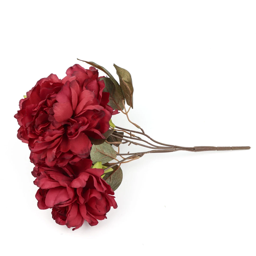 HIER_1130 2 Bushes | 17" Burgundy Artificial Silk Peony Flower Bouquets, Real Touch Peonies Spray Artificial Peony 14 HIER_1130 2 Bushes | 17" Burgundy Artificial Silk Peony Flower Bouquets, Real Touch Peonies Spray Artificial Peony