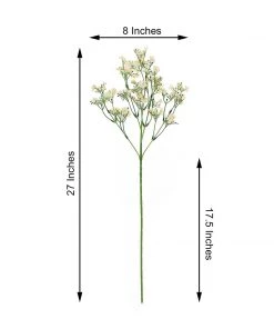 HIER_1150 Faux Cherry Blossoms | Baby Breath 4 Stems | 27