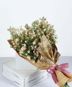 HIER_1150 Faux Cherry Blossoms | Baby Breath 4 Stems | 27