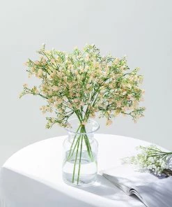 HIER_1150 Faux Cherry Blossoms | Baby Breath 4 Stems | 27