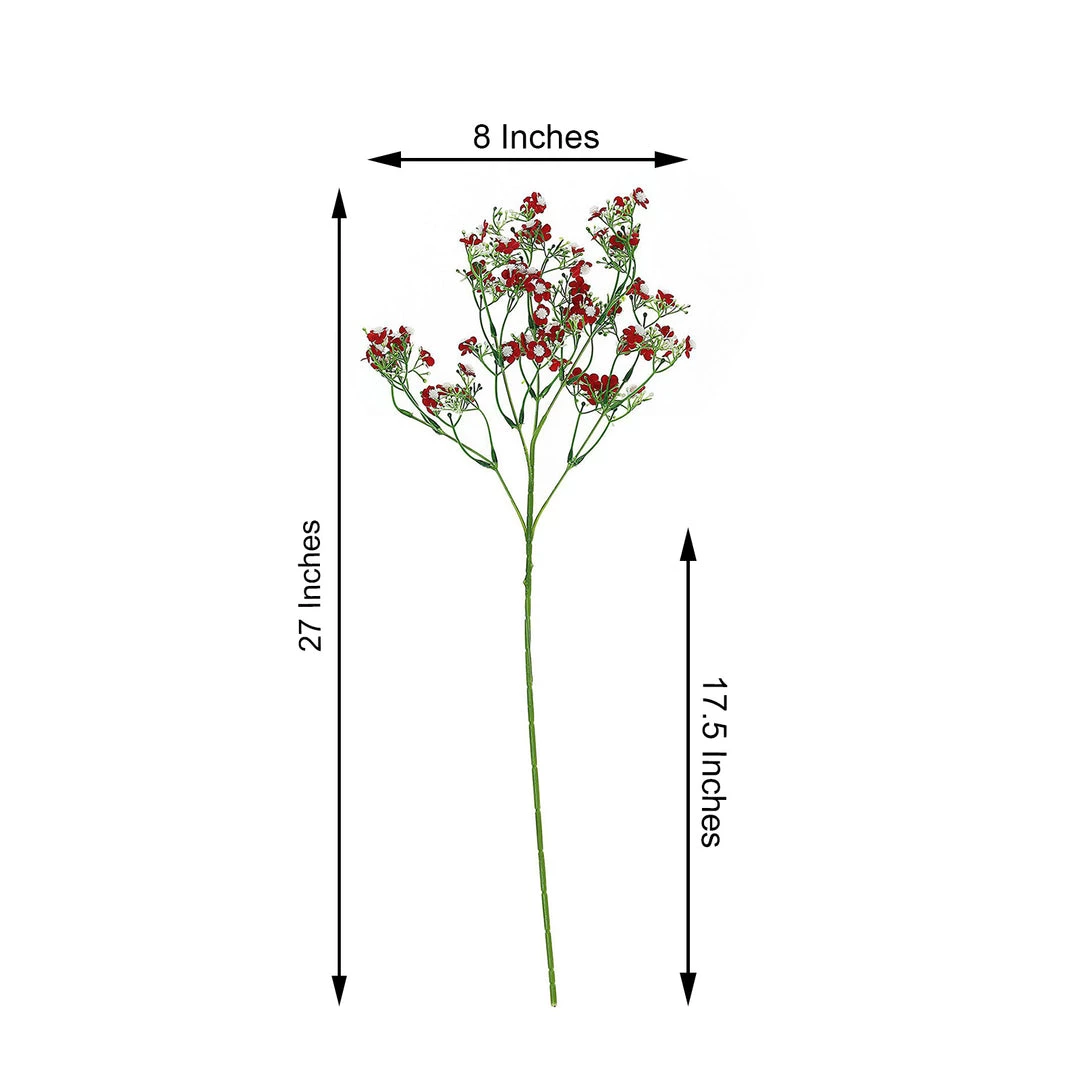 HIER_1150 Faux Cherry Blossoms | Baby Breath 4 Stems | 27" Burgundy Artificial Silk Babys Breath Gypsophila Flowers 3 HIER_1150 Faux Cherry Blossoms | Baby Breath 4 Stems | 27" Burgundy Artificial Silk Babys Breath Gypsophila Flowers