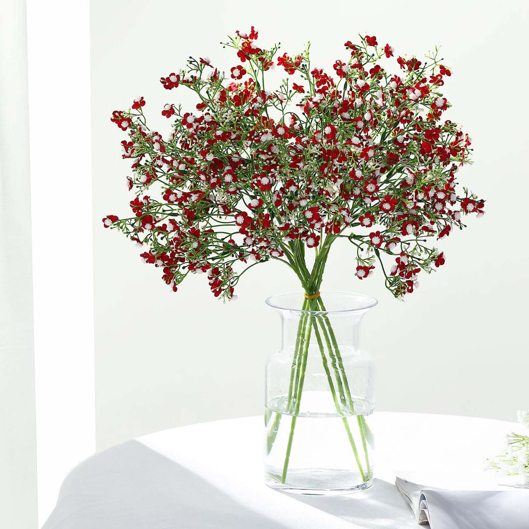 HIER_1150 Faux Cherry Blossoms | Baby Breath 4 Stems | 27" Burgundy Artificial Silk Babys Breath Gypsophila Flowers 2 HIER_1150 Faux Cherry Blossoms | Baby Breath 4 Stems | 27" Burgundy Artificial Silk Babys Breath Gypsophila Flowers