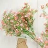 HIER_1150 4 Stems | 27" Coral Artificial Silk Babys Breath Gypsophila Flowers