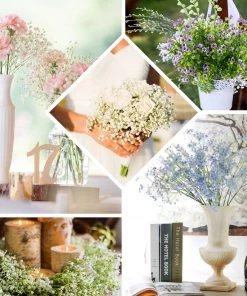 HIER_1150 Faux Cherry Blossoms | Baby Breath 4 Stems | 27