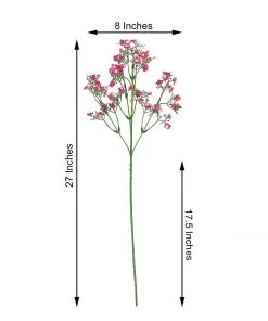HIER_1150 Faux Cherry Blossoms | Baby Breath 4 Stems | 27