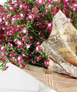 HIER_1150 Faux Cherry Blossoms | Baby Breath 4 Stems | 27