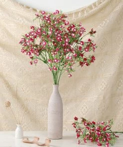 HIER_1150 Faux Cherry Blossoms | Baby Breath 4 Stems | 27