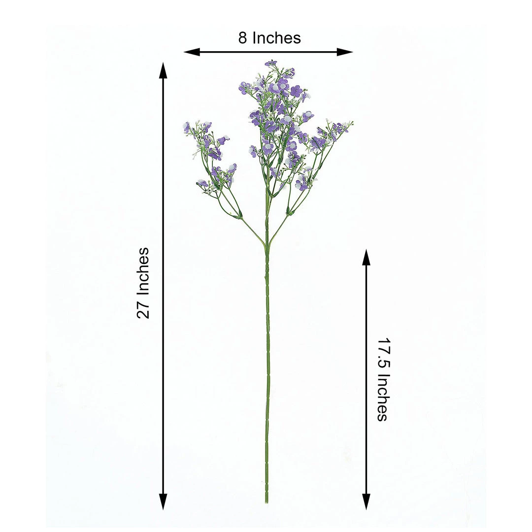 HIER_1150 Faux Cherry Blossoms | Baby Breath 4 Stems | 27" Lavender Artificial Silk Babys Breath Gypsophila Flowers 3 HIER_1150 Faux Cherry Blossoms | Baby Breath 4 Stems | 27" Lavender Artificial Silk Babys Breath Gypsophila Flowers