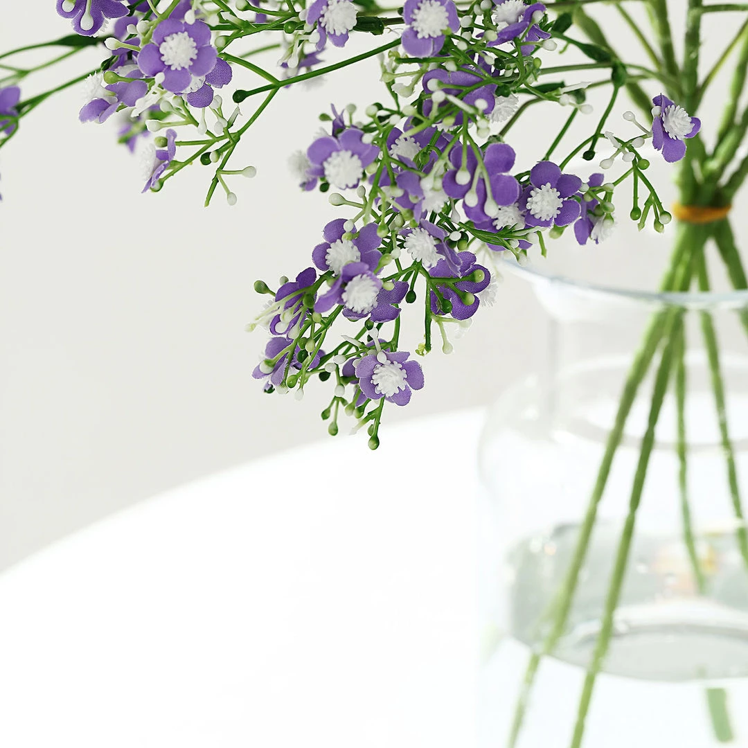 HIER_1150 Faux Cherry Blossoms | Baby Breath 4 Stems | 27" Lavender Artificial Silk Babys Breath Gypsophila Flowers 7 HIER_1150 Faux Cherry Blossoms | Baby Breath 4 Stems | 27" Lavender Artificial Silk Babys Breath Gypsophila Flowers