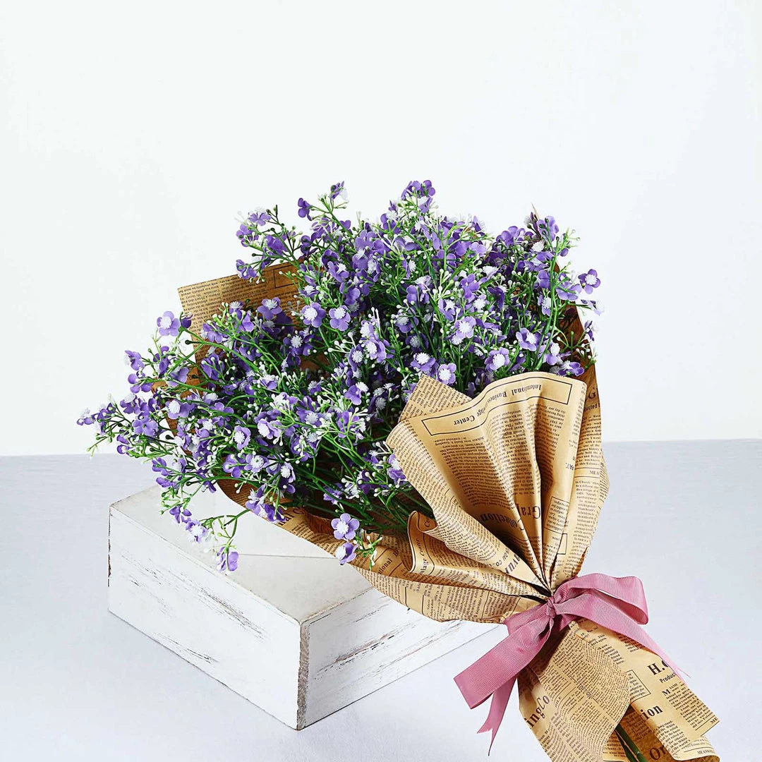 HIER_1150 Faux Cherry Blossoms | Baby Breath 4 Stems | 27" Lavender Artificial Silk Babys Breath Gypsophila Flowers 8 HIER_1150 Faux Cherry Blossoms | Baby Breath 4 Stems | 27" Lavender Artificial Silk Babys Breath Gypsophila Flowers