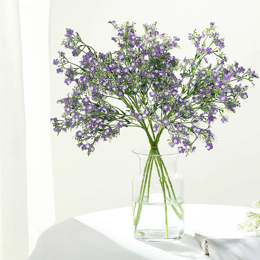 HIER_1150 Faux Cherry Blossoms | Baby Breath 4 Stems | 27" Lavender Artificial Silk Babys Breath Gypsophila Flowers 2 HIER_1150 Faux Cherry Blossoms | Baby Breath 4 Stems | 27" Lavender Artificial Silk Babys Breath Gypsophila Flowers