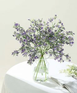 HIER_1150 Faux Cherry Blossoms | Baby Breath 4 Stems | 27" Lavender Artificial Silk Babys Breath Gypsophila Flowers 21 HIER_1150 Faux Cherry Blossoms | Baby Breath 4 Stems | 27