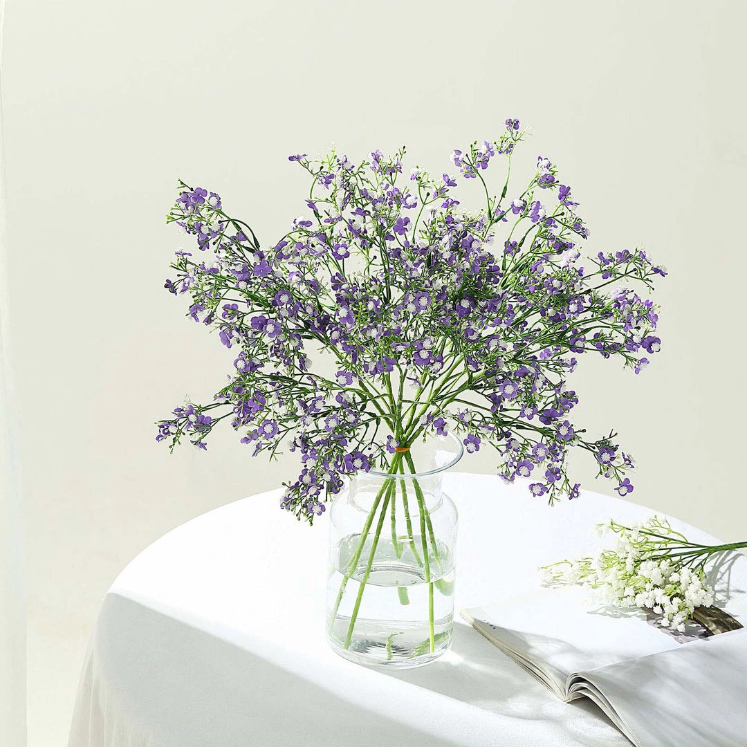 HIER_1150 Faux Cherry Blossoms | Baby Breath 4 Stems | 27" Lavender Artificial Silk Babys Breath Gypsophila Flowers 10 HIER_1150 Faux Cherry Blossoms | Baby Breath 4 Stems | 27" Lavender Artificial Silk Babys Breath Gypsophila Flowers