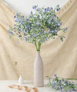 HIER_1150 Faux Cherry Blossoms | Baby Breath 4 Stems | 27" Lavender Artificial Silk Babys Breath Gypsophila Flowers 17 HIER_1150 Faux Cherry Blossoms | Baby Breath 4 Stems | 27