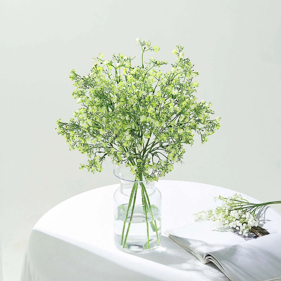 HIER_1150 4 Stems | 27" Lime Artificial Silk Babys Breath Gypsophila Flowers 2 HIER_1150 4 Stems | 27" Lime Artificial Silk Babys Breath Gypsophila Flowers