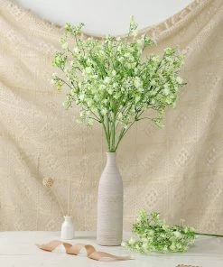 HIER_1150 4 Stems | 27" Lime Artificial Silk Babys Breath Gypsophila Flowers 16 HIER_1150 4 Stems | 27