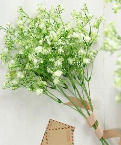 HIER_1150 4 Stems | 27" Lime Artificial Silk Babys Breath Gypsophila Flowers