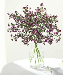HIER_1150 4 Stems | 27" Purple Artificial Silk Babys Breath Gypsophila Flowers