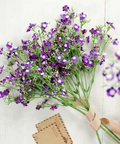 HIER_1150 4 Stems | 27" Purple Artificial Silk Babys Breath Gypsophila Flowers