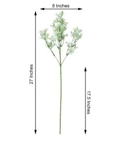 HIER_1150 4 Stems | 27" White Artificial Silk Babys Breath Gypsophila Flowers 13 HIER_1150 4 Stems | 27