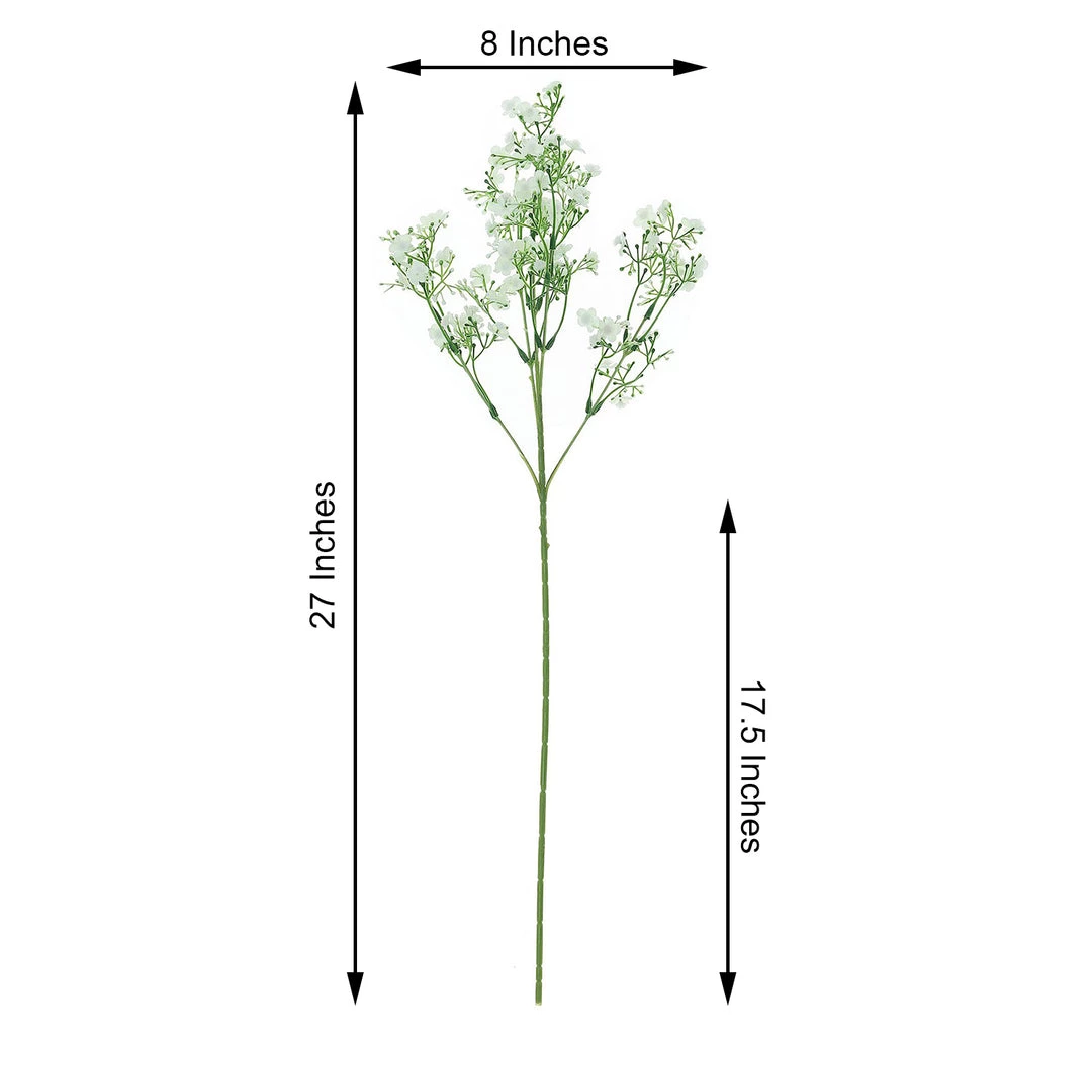 HIER_1150 4 Stems | 27" White Artificial Silk Babys Breath Gypsophila Flowers 3 HIER_1150 4 Stems | 27" White Artificial Silk Babys Breath Gypsophila Flowers