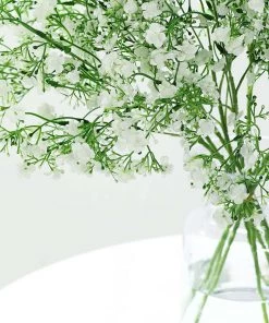 HIER_1150 4 Stems | 27" White Artificial Silk Babys Breath Gypsophila Flowers 18 HIER_1150 4 Stems | 27