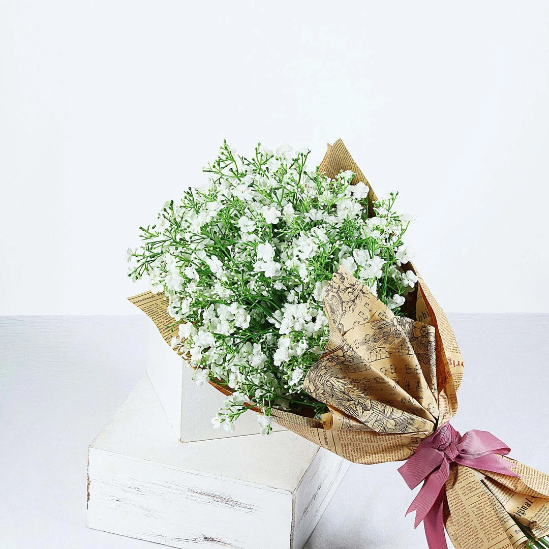 HIER_1150 4 Stems | 27" White Artificial Silk Babys Breath Gypsophila Flowers 7 HIER_1150 4 Stems | 27" White Artificial Silk Babys Breath Gypsophila Flowers