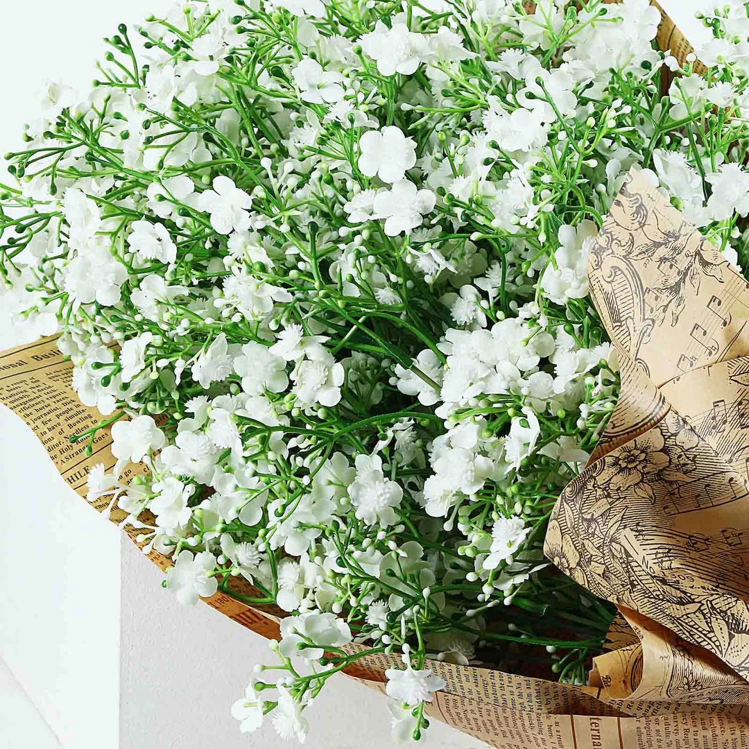 HIER_1150 4 Stems | 27" White Artificial Silk Babys Breath Gypsophila Flowers 9 HIER_1150 4 Stems | 27" White Artificial Silk Babys Breath Gypsophila Flowers