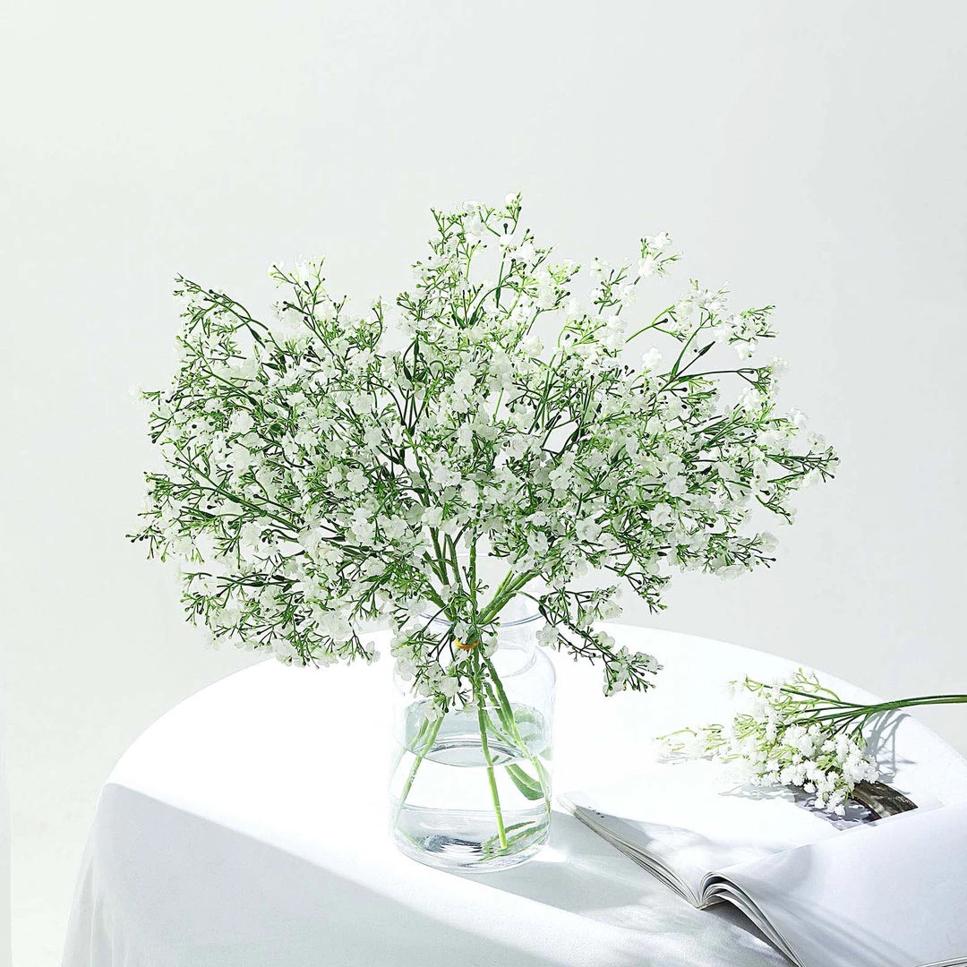 HIER_1150 4 Stems | 27" White Artificial Silk Babys Breath Gypsophila Flowers 2 HIER_1150 4 Stems | 27" White Artificial Silk Babys Breath Gypsophila Flowers