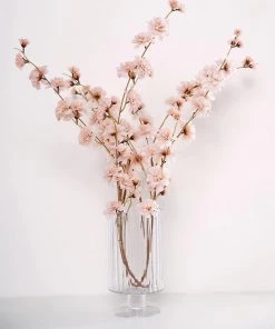 HIER_1150 2 Branches | 42" Tall Champagne Artificial Silk Carnation Flower Stems