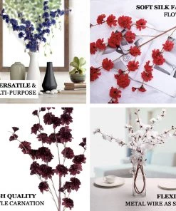 HIER_1150 Faux Carnations | Mums 2 Branches | 42