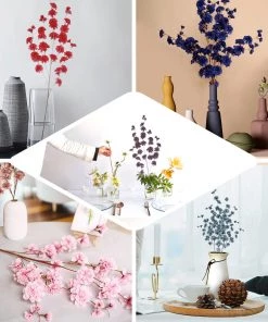 HIER_1160 Faux Carnations | Mums 2 Branches | 42" Tall Navy Blue Artificial Silk Carnation Flower Stems 16 HIER_1160 Faux Carnations | Mums 2 Branches | 42