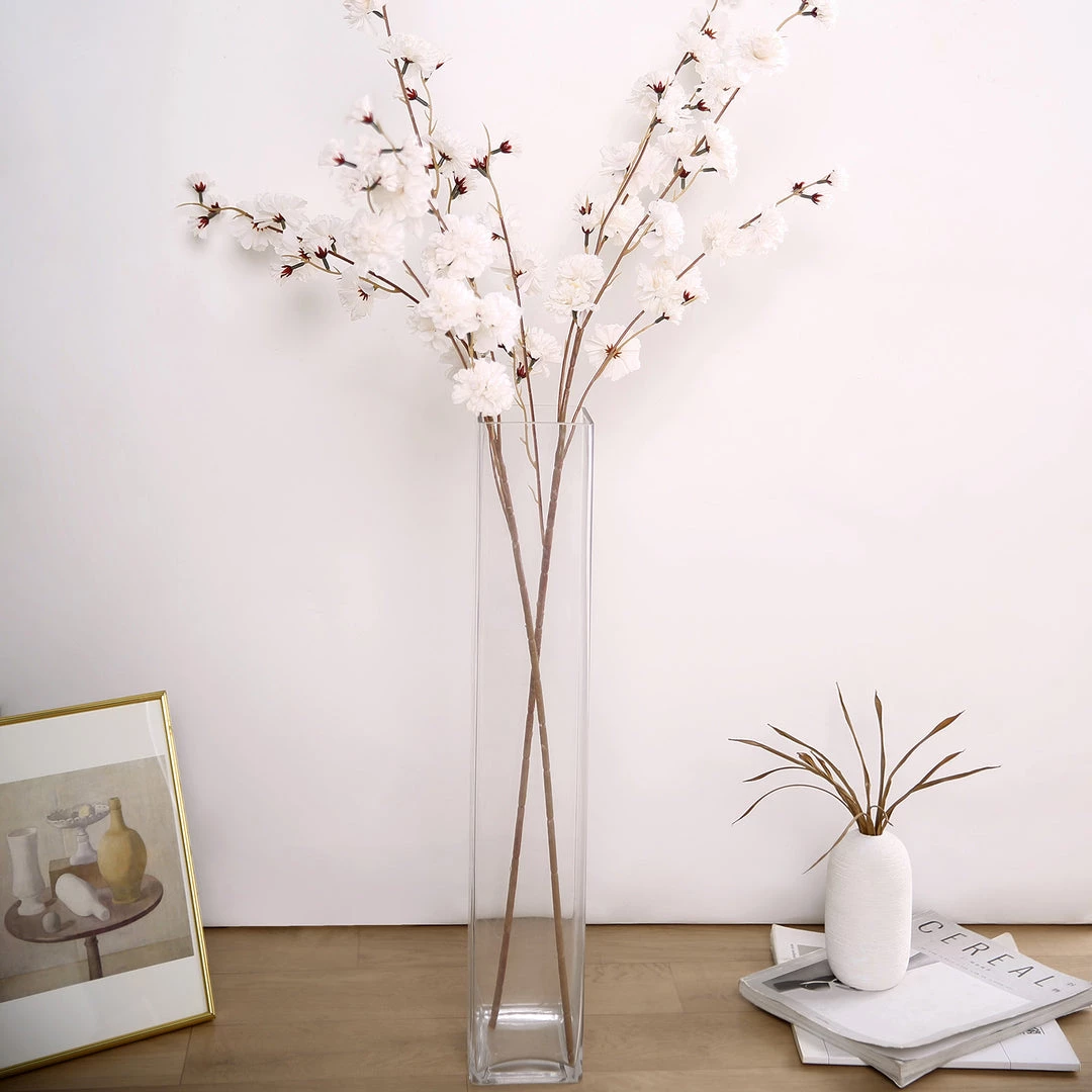 HIER_1150 2 Branches | 42" Tall Ivory Artificial Silk Carnation Flower Stems Faux Carnations | Mums 10 HIER_1150 2 Branches | 42" Tall Ivory Artificial Silk Carnation Flower Stems Faux Carnations | Mums