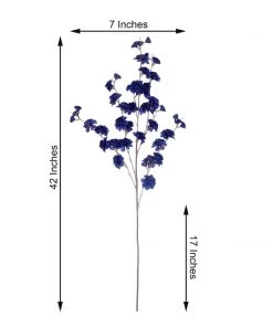 HIER_1160 Faux Carnations | Mums 2 Branches | 42" Tall Navy Blue Artificial Silk Carnation Flower Stems 14 HIER_1160 Faux Carnations | Mums 2 Branches | 42
