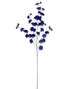 HIER_1160 Faux Carnations | Mums 2 Branches | 42" Tall Navy Blue Artificial Silk Carnation Flower Stems 23 HIER_1160 Faux Carnations | Mums 2 Branches | 42
