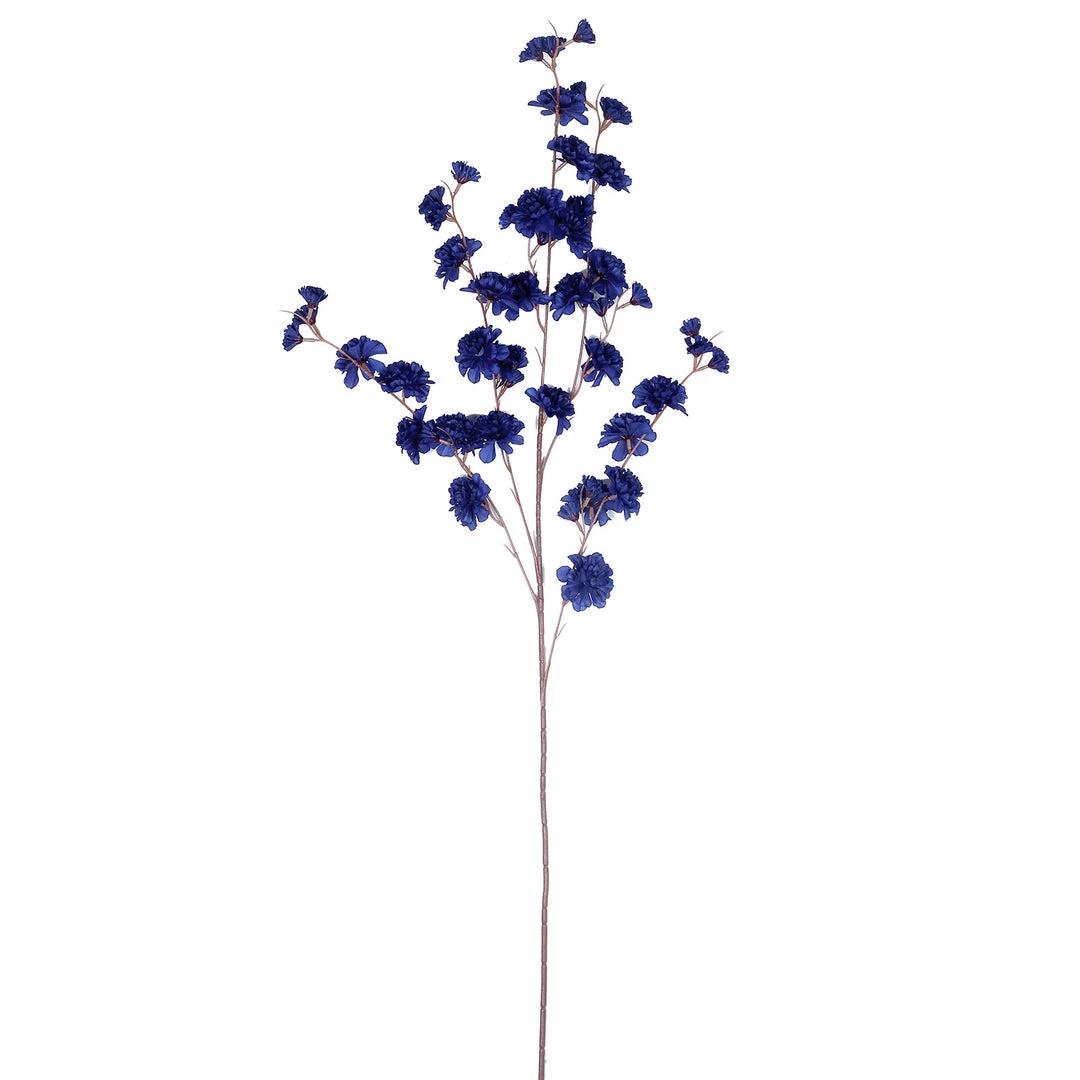 HIER_1160 Faux Carnations | Mums 2 Branches | 42" Tall Navy Blue Artificial Silk Carnation Flower Stems 12 HIER_1160 Faux Carnations | Mums 2 Branches | 42" Tall Navy Blue Artificial Silk Carnation Flower Stems